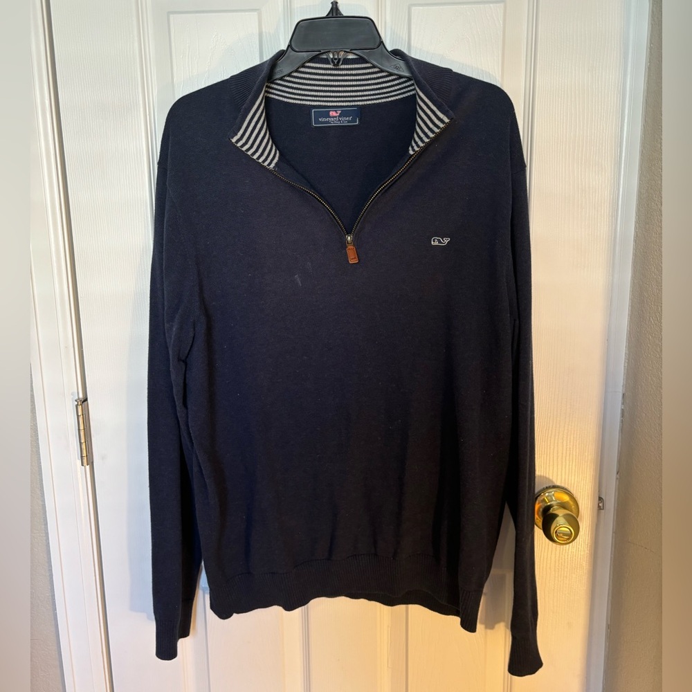 Vineyard Vines Quarter Zip in Navy Size L